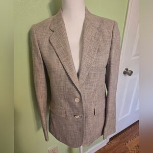 Vintage Christian Brooks Tweed Women's Beige Blazer